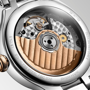 Montre automatique à cadran bicolore avec chiffres romains et bracelet en cuir Longinesing - Product Image 5
