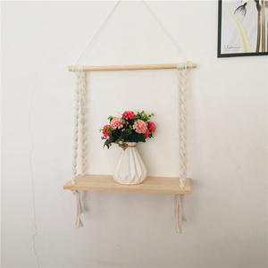 Étagère murale <span class=keywords><strong>en</strong></span> macramé, étagère d'angle <span class=keywords><strong>en</strong></span> macramé, mini porte-plante suspendu - Product Image 5