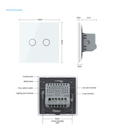 Interruptor Táctil Inteligente LIVOLO de 2 Botones y 1 Vía, Certificado CE RoHS, Compatible con Alexa y Google Home, para Iluminación y Dispositivos