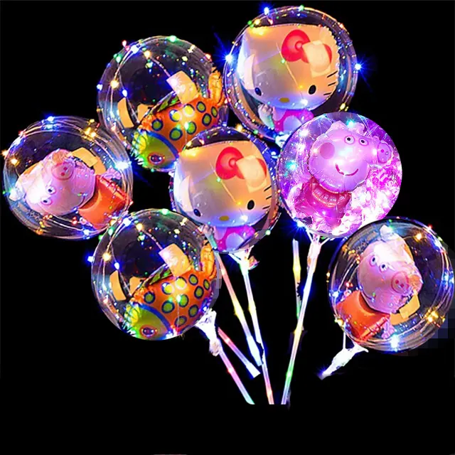 Wholesale 2019 Bobo ballon 18 inches LED balloon with String Light for Christmas New Shaped Festival Party