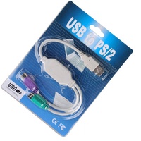 Venta al por mayor de fábrica USB macho a doble PS2 hembra Cable Convertidor para ordenador PC portátil teclado ratón