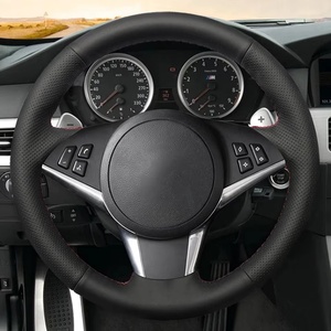 Housse de <span class=keywords><strong>volant</strong></span> de voiture personnalisée DIY pour <span class=keywords><strong>BMW</strong></span> <span class=keywords><strong>E60</strong></span> E61 530d 545i 550i E63 E64 630i 645Ci 650i Tresse en cuir pour <span class=keywords><strong>volant</strong></span> - Product Image 2