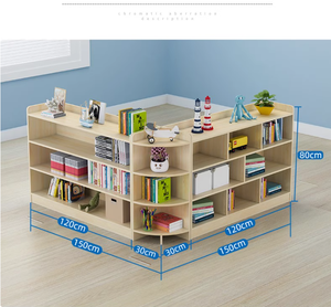 Scaffale Organizzatore in Legno <span class=keywords><strong>Montessori</strong></span> a Quattro Ripiani per Asilo Nido e Scuola Materna - Product Image 6