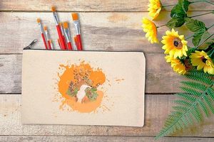 Sac cosmétique en toile réutilisable avec fermeture éclair, écologique, pour l'école, le bureau, les voyages, les crayons, le maquillage, en vrac, pour sublimation - Product Image 5