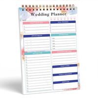 Agenda de mariage et journal de mariée A5 à spirale, bloc-notes cadeau de fiançailles double face 120 g/m² avec section de gratitude