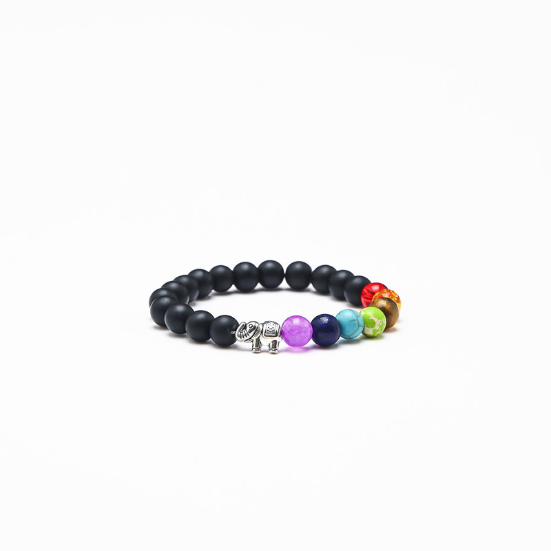 8mm black frosted 7-color stone