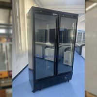 Réfrigérateur à boissons à refroidissement direct 360L, 3 portes, vitrine, dégivrage manuel, contrôle numérique LED, étagères