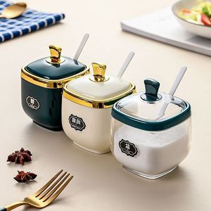 Bocaux à épices de <span class=keywords><strong>luxe</strong></span> en plastique style nordique, avec couvercle, boîte à sel MSG, salière à poivre pour cuisine domestique - Product Image 2