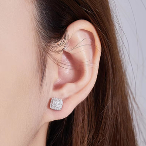 Aivenchy, joyería chapada en rodio, pendientes finos de moissanita VVS, pendientes de tuerca de plata de ley S925 con diamante cultivado en laboratorio para mujer - Product Image 4