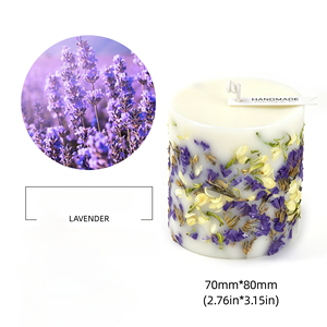 Vela de Cera de Soja con Flores Secas Prensadas Hechas a Mano, Ecológica, Aromaterapia, Decoración del Hogar, Regalo de Boda o Cumpleaños - Product Image 6