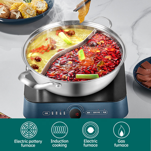 ชุดหม้อไฟชาบู-ชาบูในครัวทำจากสแตนเลส18/8หม้อซุปไม่ติด - Product Image 5