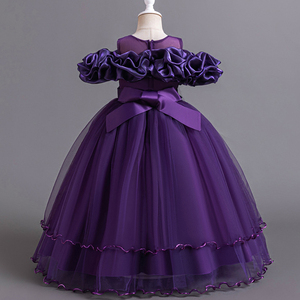 Robe de soirée en tulle moelleux à une épaule pour filles, vente en gros, robe de cérémonie pour enfants, robe de spectacle pour enfants - Product Image 3