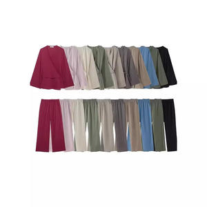 <span class=keywords><strong>Traje</strong></span> de tela de primavera 2025 para mujer, conjunto de dos piezas, <span class=keywords><strong>traje</strong></span> de moda de nuevo Color para mujer, Kimono informal de doble solapa <span class=keywords><strong>con</strong></span> Pantalones rectos - Product Image 3