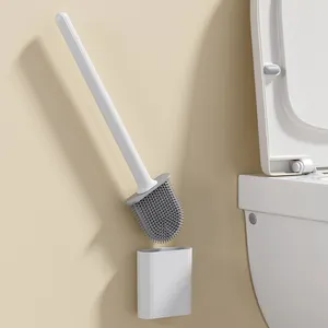 Sanga ucuz sıcak satış banyo plastik iki bölüm kolu yumuşak TPR temizleme fırçası silikon tuvalet fırçası