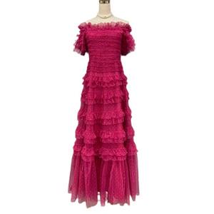 Stile europeo americano in vita dimagrante abito da sera collo quadrato dolce per banchetti abbigliamento per damigelle <span class=keywords><strong>Casual</strong></span> - Product Image 5