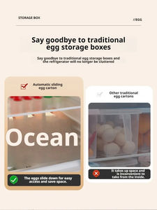 冷凍キャビネット便利なローリング30個卵収納ボックストレイ卵カートンホルダーディスペンサー - Product Image 6