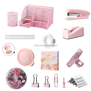 Set di <span class=keywords><strong>Accessori</strong></span> da Scrivania in Metallo 11-in-1 Viola Rosa Verde Include Portapenne Note Adesive Porta Nastro Trasparente per Ufficio - Product Image 3