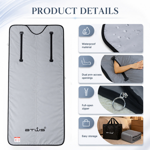 Btws Space Saving Electric Sauna Blanket with Foldable Full Body Design Adjustable Heat and <b>Timer</b> - Product Image 1