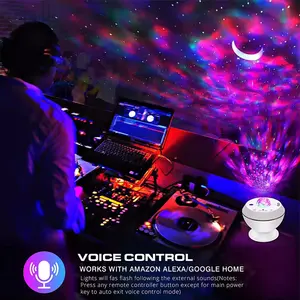 Custom Design Bedroom Led Star Moon Projection Night Light Smart App Control Water Projector Lamp