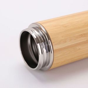 50pcs Small Quantity Custom Engrave LOGO 450ml Bamboo Stainless Steel Vacuum Insulated <b>Thermo</b> <b>Bottle</b> - Product Image 4