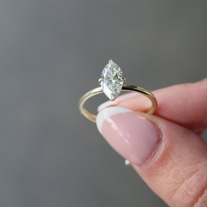 Passe Diamant Testeur D VVS1 Mossanite 18k Or 2ct Rond Émeraude Radiant Ovale Poire Coupe <span class=keywords><strong>Solitaire</strong></span> GRA Moissanite Anneau - Product Image 6