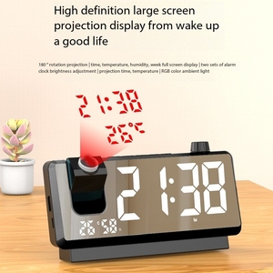 Horloge de table numérique personnalisée en gros avec rétroéclairage LED, alarme, affichage du thermomètre et fonction radio, en stock - Product Image 2