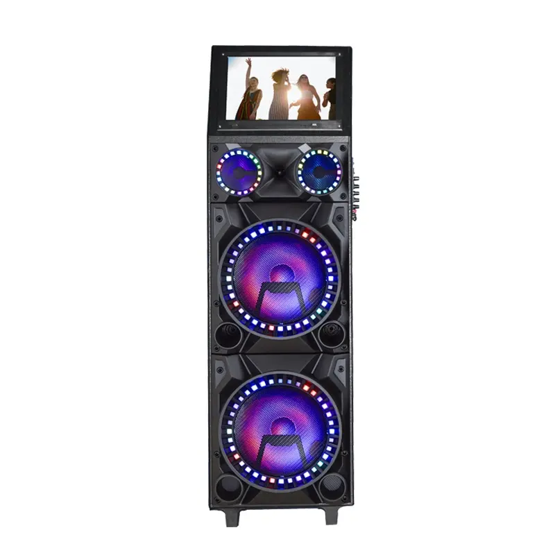 Portable 12 Inch Blue Tooth Karaoke Speaker With Wireless Mic 15.4'' Touch Screen Trolley Speakers