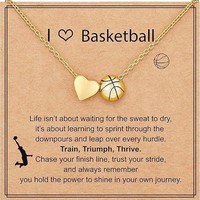Nouvelle Chaîne de Clavicule Sportive Cœur Basketball Volleyball Baseball Pendentif d'Amitié pour Femme Cadeau Quotidien Accessoires de Bijoux en Gros