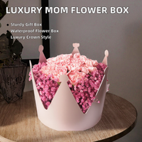 Bouquet de luxe pour la fête des mères, boîte en carton rigide, imperméable, rectangle, couronne de roses, arrangements floraux, laminage mat pour cadeau