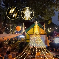 Dekorative LED-Lichterkette für Außenbereich USB-Lederkabel Wasserfall-Lichter für Zelte und Bäume IP65-Zertifiziert 2m/3m Dimmbar Hoher CRI 90