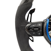 Volant M en fibre de carbone avec garniture centrale rouge et bleue pour BMW F10 F15 F16 F20 F21 F22 F25 F26 F30 F32 F87 M3 F80 F82