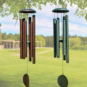 Campanas de viento grandes de aluminio con trampas de viento de madera para uso en exteriores, adecuadas para decoración de patios y ambiente Zen al aire libre - Product Image 3