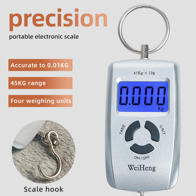 45kg/10g Mini Portable Pocket Digital Scale Electronic Weight Balance Fishing Luggage Hanging Weighing Scales With Hook