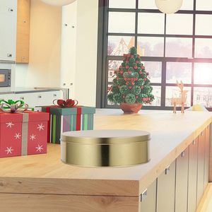 Gold Round Cake Tins 5inches Food Grade Tinplate <b>Box</b> for Cookies Candy Chocolate Bread Sugar <b>Gift</b> Packaging 135*50mm <b>Empty</b> <b>Box</b> - Product Image 6