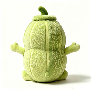 Peluche de melon personnalisée, jouet en peluche doux en forme de fruit avec de grands yeux, adorable personnage de melon vert avec bras - Product Image 2