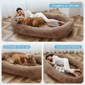 Winter Giant Dog Bed For Humans Faux Fur Human Dog Bed