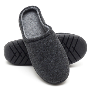 Closed Toe Indoor Home <strong>Slippers</strong> Customized Logo TPR Sole Anti-slip <strong>Felt</strong> Cloth Men <strong>Slippers</strong> - Product Image 1