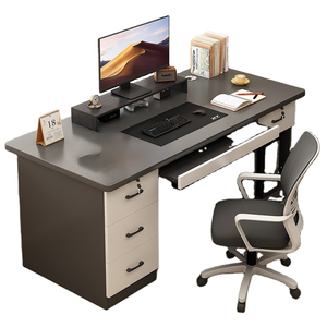 Escritorio de ordenador ejecutivo de oficina Simple moderno con bandeja para teclado, mesa de estudio de escritura para estudiantes en casa con cajón de cerradura - Product Image 1