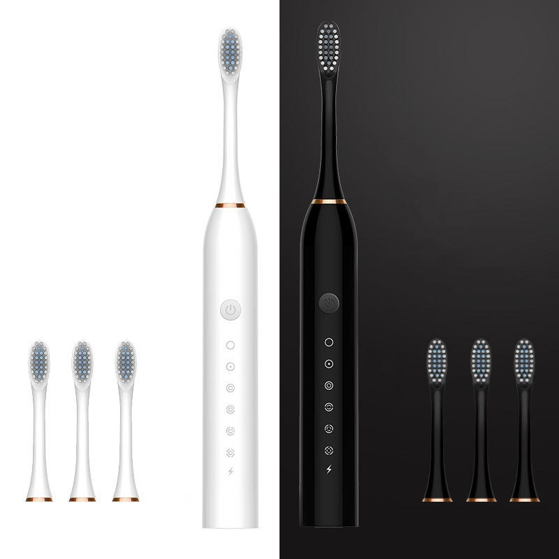 Cepillo de dientes eléctrico recargable IPX7 Limpieza bucal Cepillo de dientes eléctrico sónico con 4 cerdas suaves Pareja Cepillo de dientes eléctrico