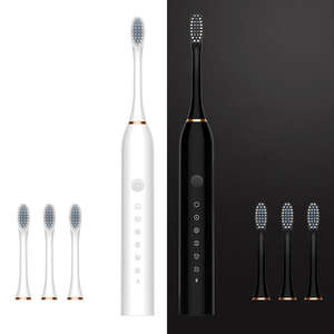 <span class=keywords><strong>Spazzolino</strong></span> <span class=keywords><strong>Elettrico</strong></span> Ricaricabile IPX7 Sonico per Igiene Orale con 4 Testine a Setole Morbide <span class=keywords><strong>Spazzolino</strong></span> <span class=keywords><strong>Elettrico</strong></span> per Coppia - Product Image 1