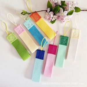 Korean Style 2.5CM Candy Color Contrast <b>Polyester</b> Webbing Short Phone Case <b>Lanyard</b> Luggage Anti-Lost Tag Keychain - Product Image 1