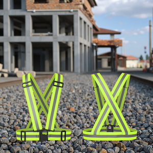 Gilet di sicurezza in poliestere ad alta visibilità regolabile da uomo con luci riflettenti a LED Logo personalizzabile per abbigliamento da lavoro aeroportuale - Product Image 3