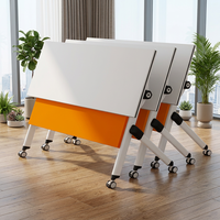 Bureau de travail rectangulaire moderne pliable et portable, table de conférence pour étudiants, table de formation rotative pour personnel