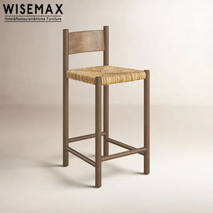 WISEMAX FURNITURE <span class=keywords><strong>Tabouret</strong></span> <span class=keywords><strong>de</strong></span> <span class=keywords><strong>bar</strong></span> <span class=keywords><strong>en</strong></span> bois d'acacia massif <span class=keywords><strong>de</strong></span> style vintage nordique, chaise haute <span class=keywords><strong>de</strong></span> <span class=keywords><strong>bar</strong></span> pour restaurant, <span class=keywords><strong>bar</strong></span>, hôtel, villa, café - Product Image 3