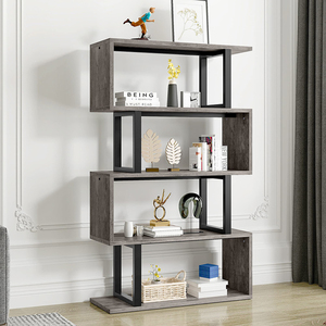 Tùy Chỉnh Bằng Gỗ Và Kim Loại Thép Nhà Đồ Nội Thất Nhà Cổ Hiện Đại Công Nghiệp Kệ Sách Thiết Kế Cuốn Sách Giá Kệ Đồ Nội Thất - Product Image 5