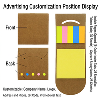 Bloc-notes adhésifs en papier kraft avec logo personnalisé, bloc-notes carrés avec enveloppe, impression personnalisée pour le bureau