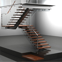 2025 escaliers intérieurs Style Antique en bois droit escalier en bois nouveau Design escalier en bois moderne