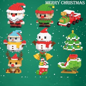 W1401-1409 Babbo Natale albero di natale particelle di diamanti blocco di plastica modello giocattolo regalo per bambini ragazzi - Product Image 5