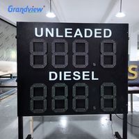 Panneau d'affichage LED personnalisé pour prix de la carburant avec écran numérique à 7 segments, étanche IP65 pour station-service