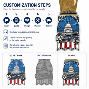 Medalla para Carrera Deportiva con Cintas, Diseño Personalizado con su Propio Logotipo, Esmalte Suave de Alta Calidad, Premio Deportivo - Product Image 5